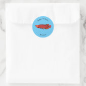 Rode cartoon in Arowana Ronde Sticker (Tas)