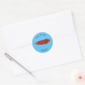 Rode cartoon in Arowana Ronde Sticker (Envelop)