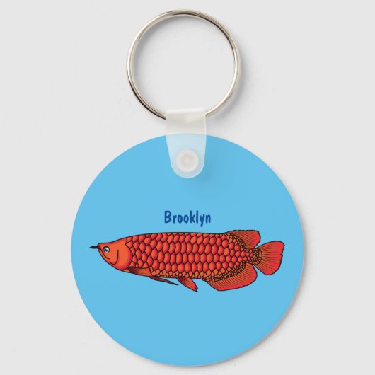 Rode cartoon in Arowana Sleutelhanger (Voorkant)