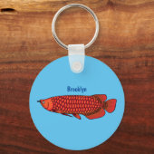 Rode cartoon in Arowana Sleutelhanger (Voorkant)