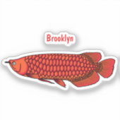 Rode cartoon in Arowana Sticker (Voorkant)