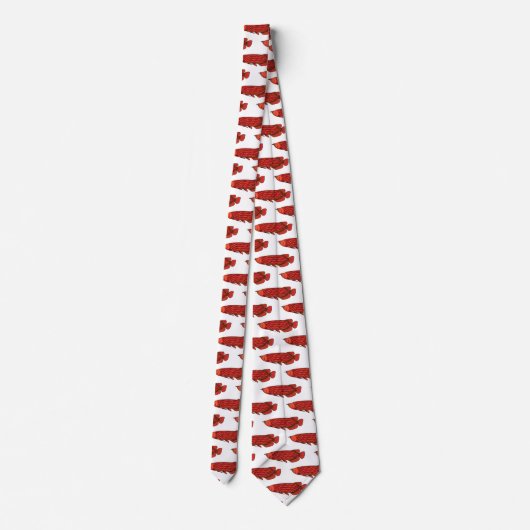 Rode cartoon in Arowana Stropdas (Achterkant)