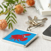 Rode cartoon krab sleutelhanger (Zijkant)