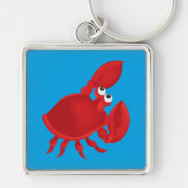 Rode cartoon krab sleutelhanger