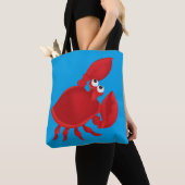 Rode cartoon krab tote bag (Dichtbij)