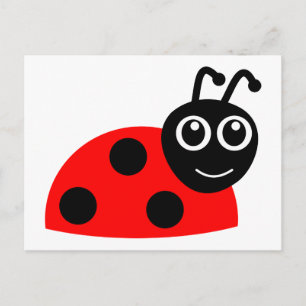 Rode cartoon ladybug briefkaart