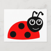 Rode cartoon ladybug briefkaart (Voorkant)