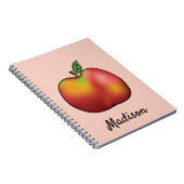 Rode Cartoon op roze met aangepaste naam Notitieboek (Rechterzijde)