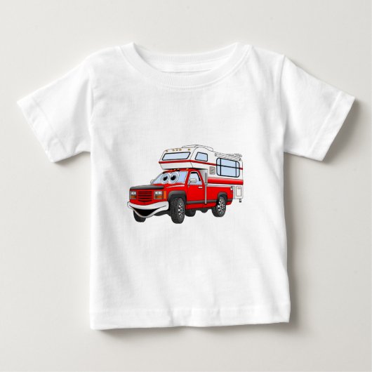 Rode Cartoon pick-up camper (Voorkant)
