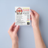 Rode Cartoon, Rijschool, Instructeur Advert Flyer (Hand)