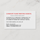 Rode Cartoon, Rijschool, Instructeur Visitekaartje (Achterkant)