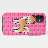 Rode Cartoon Shiba Inu Liefde Case-Mate iPhone Case (Achterkant (horizontaal))
