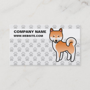 Rode Cartoon Shiba Inu Visitekaartje