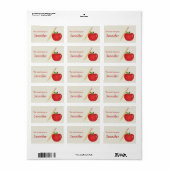 Rode Cartoonappel en Gele Potlood & Aangepaste Naa Etiket (Full Sheet)