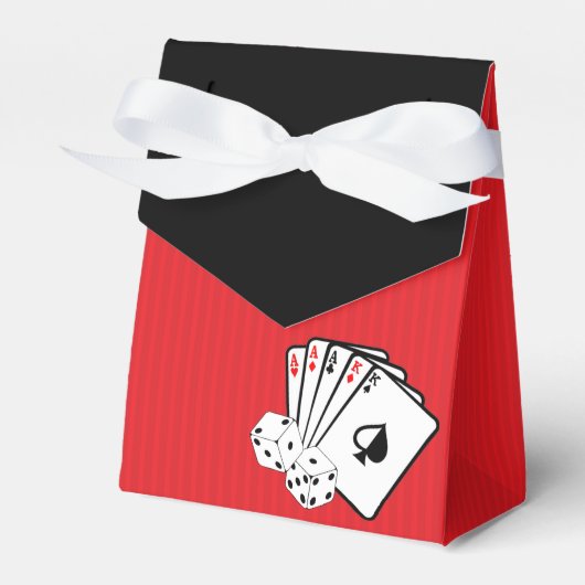 Rode Casino Poker Party Favor Boxes Bedankdoosjes (Voorkant Zijde)