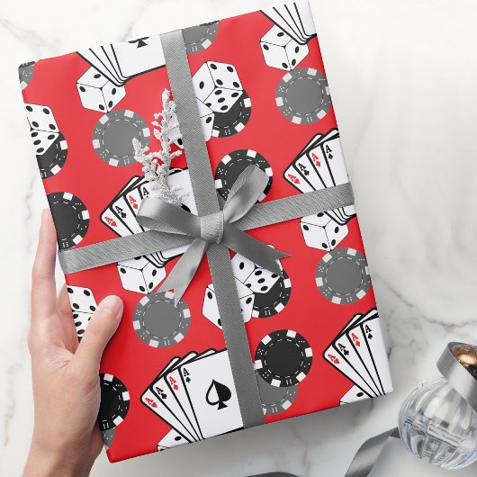 Rode Casino Poker Party Wrapping Papier