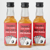 Rode Casino Poker Verjaardagsgunst Likeurfles Etiket (Flessen)