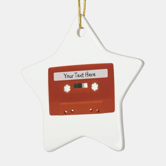 Rode Cassettebandje versiering Keramisch Ornament (Links)