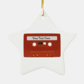 Rode Cassettebandje  versiering Keramisch Ornament (Achterkant)