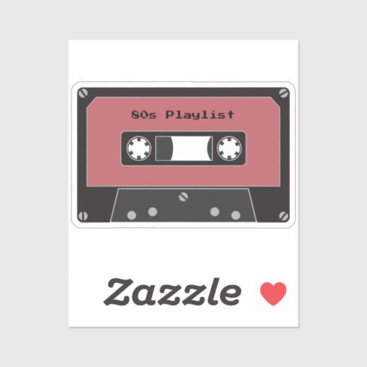 Rode Cassettebandjes Sticker (Vel)