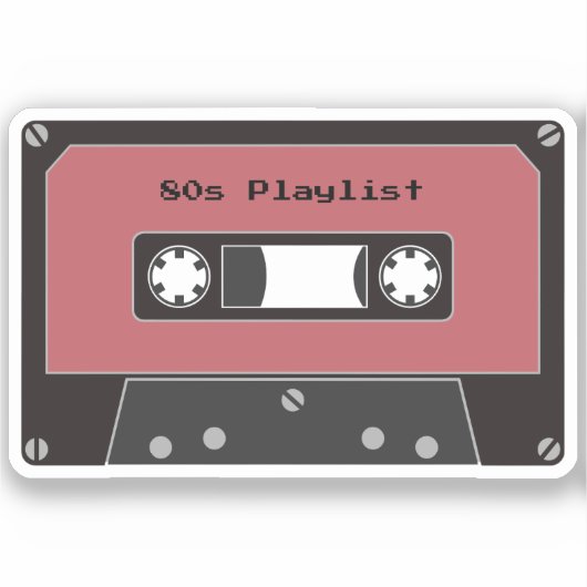 Rode Cassettebandjes Sticker (Voorkant)