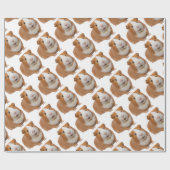 rode cavia cadeaupapier (Vlak)