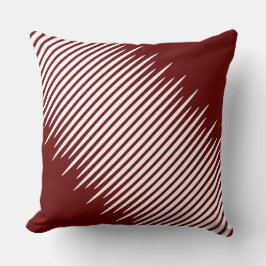 rode, centreerde uneven gestagneerde witte diagona kussen