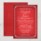 Rode  Chalkboard Wedding Invitations Kaart (Voorkant / Achterkant)