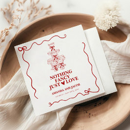 Rode Champagne Tower Niets Fancy Alleen Liefde Servet