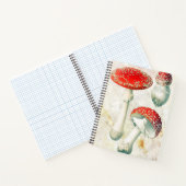 Rode champignons, morel, verzwakt achtergrond notitieboek (Binnen)