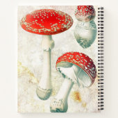 Rode champignons, morel, verzwakt achtergrond notitieboek (Achterkant)