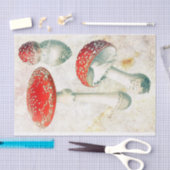 Rode champignons, morel, verzwakt achtergrond tissuepapier (Craft)