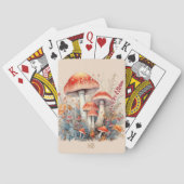 Rode champignons Woodland Toadstools Monogram Pokerkaarten (Achterkant)