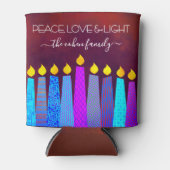 Rode Chanoeka Menorah Kaarsen Vrede Liefde Licht N Blikjeskoeler (Voorkant)