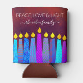 Rode Chanoeka Menorah Kaarsen Vrede Liefde Licht N Blikjeskoeler (Achterkant)