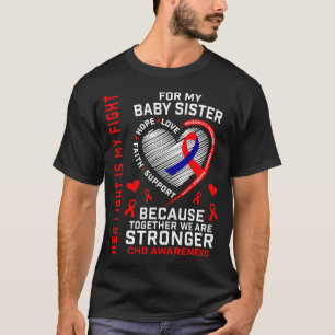 Rode CHD-bewustzijn Baby Zus Hartziekte Matchi T-shirt