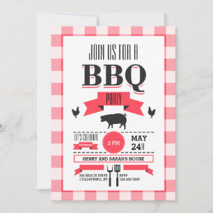 Rode Check BBQ Uitnodiging
