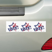 Rode Check Blauwe STEM met VS Vlag Ster Bumpersticker (Op auto)