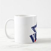 Rode Check Blauwe STEM met VS Vlag Ster Koffiemok (Links)