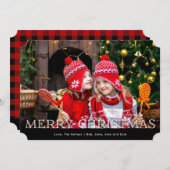 Rode Check Buffalo met foto Feestdagenkaart (Voorkant / Achterkant)