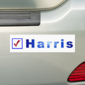 Rode check in blauwe doos voor Harris bumper stick Bumpersticker (Op auto)