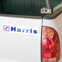 Rode check in blauwe doos voor Harris bumper stick