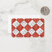 RODE CHECK MOSAIC 3.5x2 Platte Note Kaart / Horizo Notitiekaartje (Voorkant / Achterkant in situ)