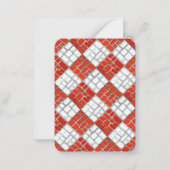 RODE CHECK MOZAÏEK 3.5x2.5 Plat Notitiekaartje / V (Voorkant)