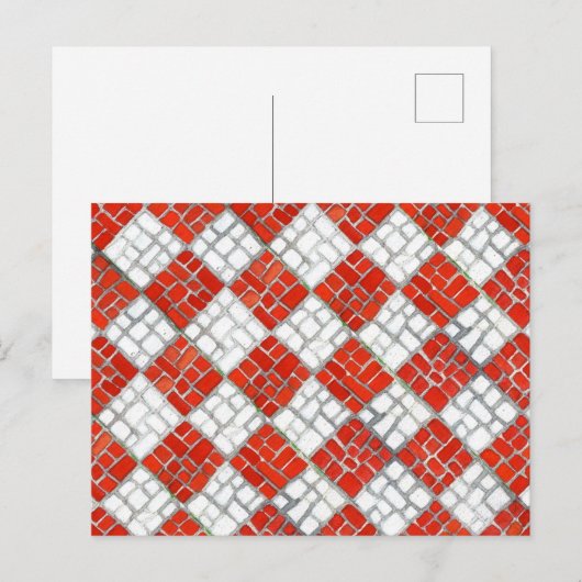 RODE CHECK MOZAÏEK BRIEFKAART (Voorkant / Achterkant)