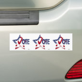 Rode Check STEM met Amerikaanse vlag Ster Bumpersticker (Op auto)