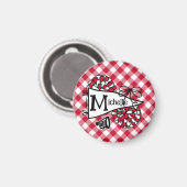 Rode Cheer Wimpel Persoonlijke Locker Magneet (Voorkant / Achterkant)