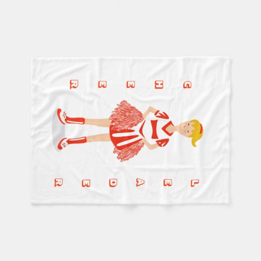Rode Cheerleader Fleece Deken (Voorkant (Horizontaal))