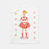 Rode Cheerleader Fleece Deken (Voorkant)
