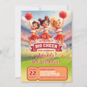 Rode cheerleader Football Tiener verjaardag meisje Kaart (Voorkant)